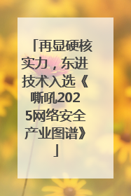 再显硬核实力，东进技术入选《嘶吼2025网络安全产业图谱》