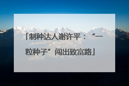 制种达人谢许平：“一粒种子”闯出致富路