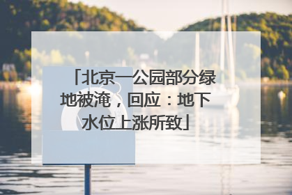 北京一公园部分绿地被淹，回应：地下水位上涨所致