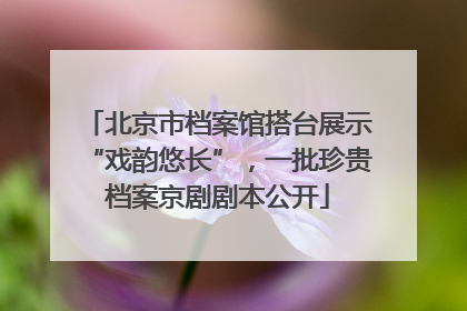 北京市档案馆搭台展示“戏韵悠长”，一批珍贵档案京剧剧本公开