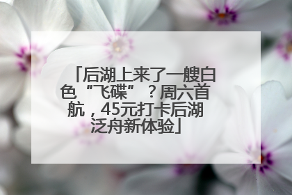 后湖上来了一艘白色“飞碟”？周六首航，45元打卡后湖泛舟新体验
