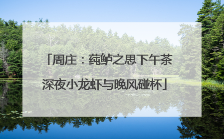 周庄：莼鲈之思下午茶 深夜小龙虾与晚风碰杯