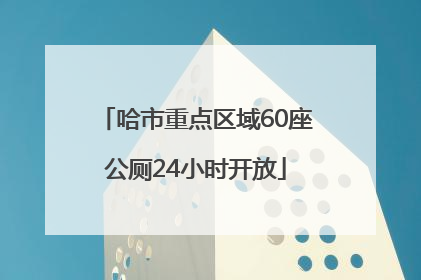 哈市重点区域60座公厕24小时开放