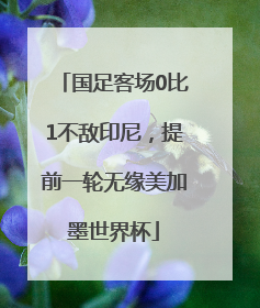 国足客场0比1不敌印尼，提前一轮无缘美加墨世界杯