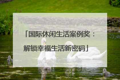 国际休闲生活案例奖：解锁幸福生活新密码