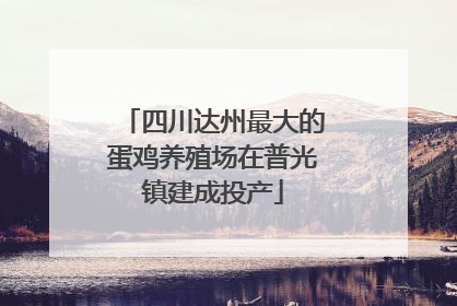四川达州最大的蛋鸡养殖场在普光镇建成投产