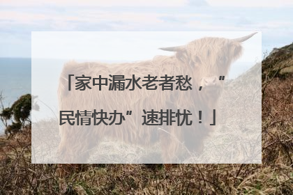 家中漏水老者愁，“民情快办”速排忧！