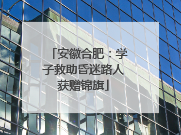 安徽合肥：学子救助昏迷路人获赠锦旗