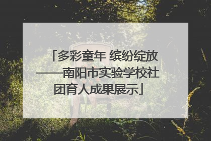 多彩童年 缤纷绽放——南阳市实验学校社团育人成果展示