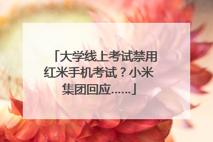 大学线上考试禁用红米手机考试？小米集团回应……
