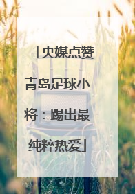 央媒点赞青岛足球小将：踢出最纯粹热爱