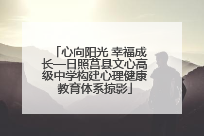 心向阳光 幸福成长—日照莒县文心高级中学构建心理健康教育体系掠影