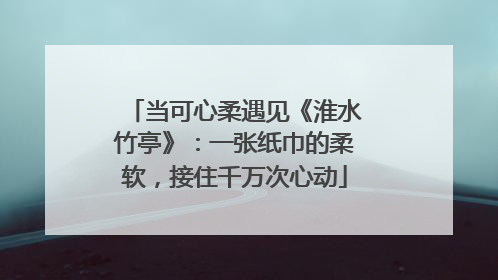 当可心柔遇见《淮水竹亭》：一张纸巾的柔软，接住千万次心动
