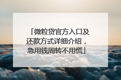 微粒贷官方入口及还款方式详细介绍，急用钱周转不用慌