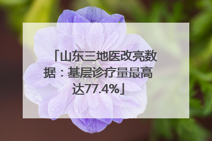 山东三地医改亮数据：基层诊疗量最高达77.4%