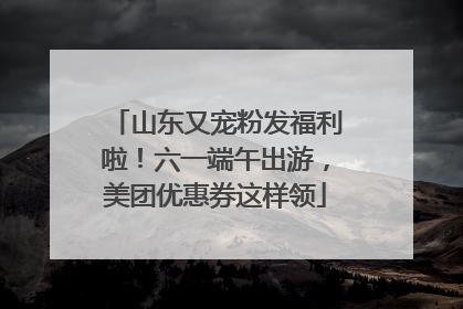 山东又宠粉发福利啦！六一端午出游，美团优惠券这样领