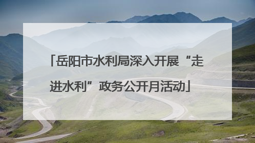 岳阳市水利局深入开展“走进水利”政务公开月活动