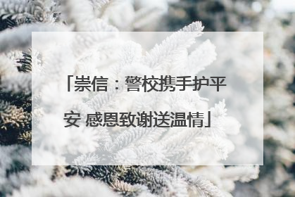 崇信：警校携手护平安 感恩致谢送温情