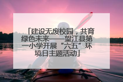 建设无废校园，共育绿色未来——望江县第一小学开展“六五”环境日主题活动