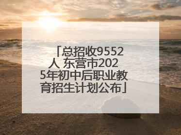 总招收9552人 东营市2025年初中后职业教育招生计划公布