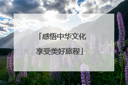 感悟中华文化 享受美好旅程