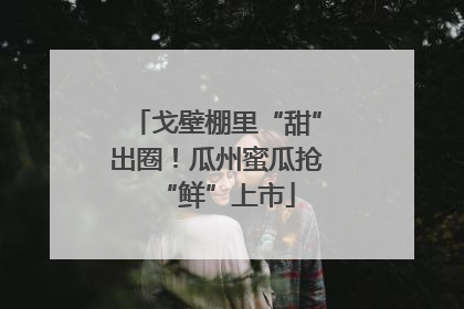 戈壁棚里“甜”出圈！瓜州蜜瓜抢“鲜”上市