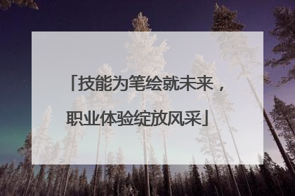 技能为笔绘就未来，职业体验绽放风采