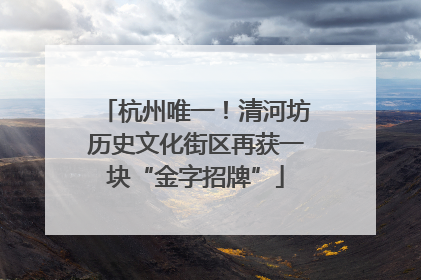 杭州唯一！清河坊历史文化街区再获一块“金字招牌”