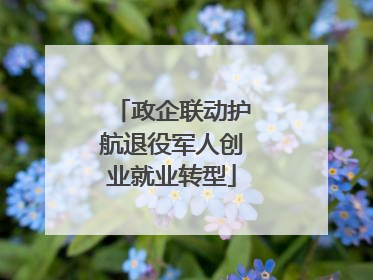 政企联动护航退役军人创业就业转型