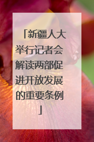新疆人大举行记者会解读两部促进开放发展的重要条例