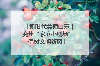 新时代美德山东｜兖州“家庭小剧场”倡树文明新风
