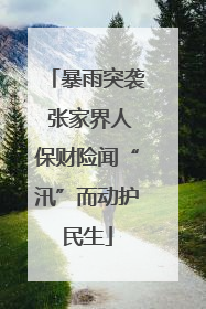 暴雨突袭 张家界人保财险闻“汛”而动护民生