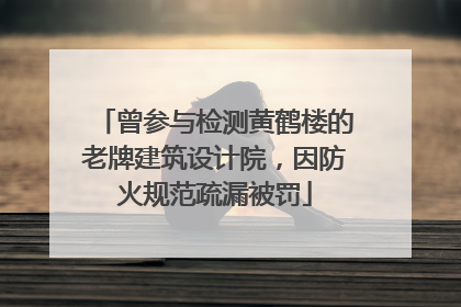 曾参与检测黄鹤楼的老牌建筑设计院，因防火规范疏漏被罚
