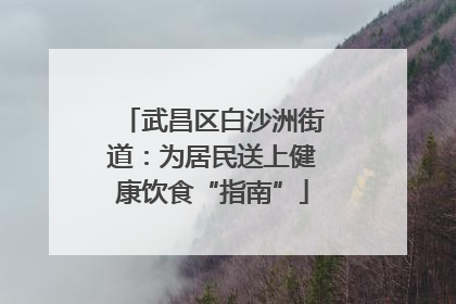 武昌区白沙洲街道：为居民送上健康饮食“指南”