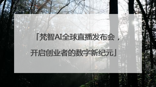 梵智AI全球直播发布会，开启创业者的数字新纪元