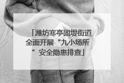 潍坊寒亭固堤街道全面开展“九小场所”安全隐患排查