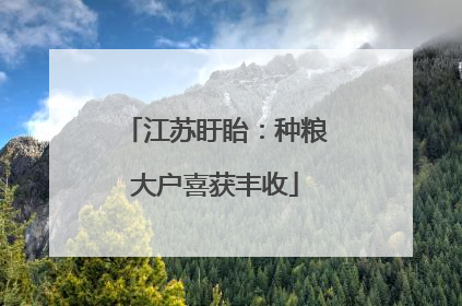 江苏盱眙：种粮大户喜获丰收