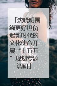 沈晓明围绕更好担负起新时代的文化使命开展“十五五”规划专题调研