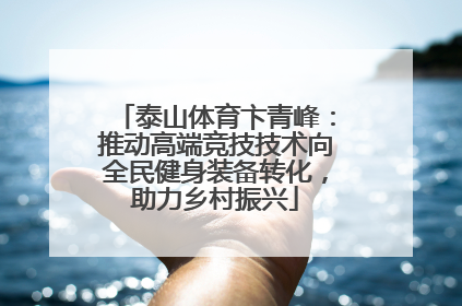 泰山体育卞青峰：推动高端竞技技术向全民健身装备转化，助力乡村振兴