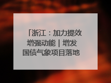 浙江：加力提效 增强动能｜增发国债气象项目落地见效系列报道