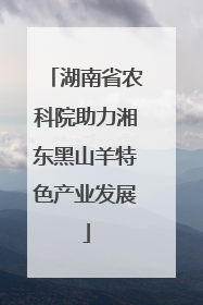 湖南省农科院助力湘东黑山羊特色产业发展