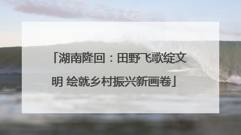湖南隆回：田野飞歌绽文明 绘就乡村振兴新画卷