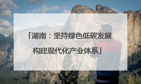 湖南：坚持绿色低碳发展 构建现代化产业体系