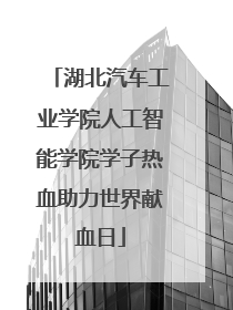 湖北汽车工业学院人工智能学院学子热血助力世界献血日