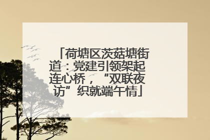 荷塘区茨菇塘街道：党建引领架起连心桥，“双联夜访”织就端午情