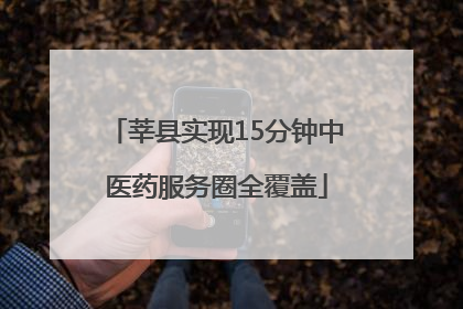 莘县实现15分钟中医药服务圈全覆盖