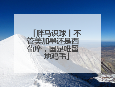 胖马识球丨不管美加墨还是西葡摩，国足唯留一地鸡毛