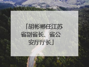 胡彬郴任江苏省副省长、省公安厅厅长