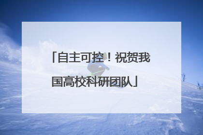 自主可控！祝贺我国高校科研团队