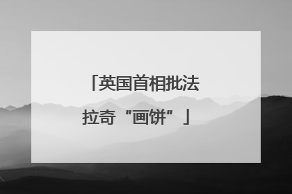 英国首相批法拉奇“画饼”